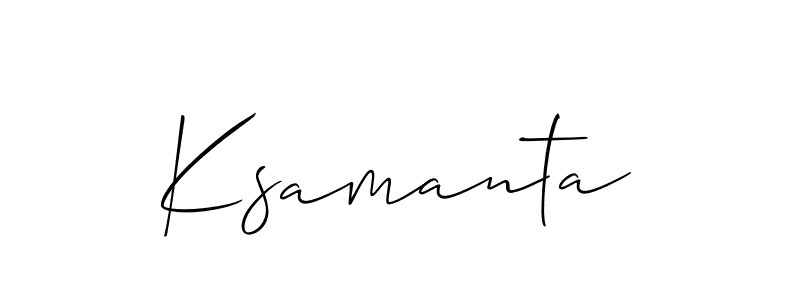 How to make Ksamanta name signature. Use Allison_Script style for creating short signs online. This is the latest handwritten sign. Ksamanta signature style 2 images and pictures png