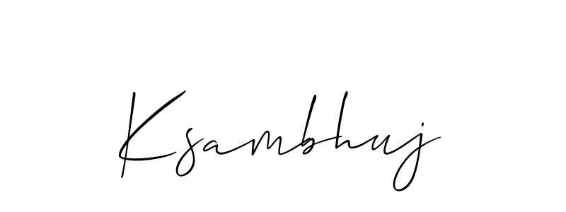 How to Draw Ksambhuj signature style? Allison_Script is a latest design signature styles for name Ksambhuj. Ksambhuj signature style 2 images and pictures png