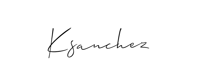 if you are searching for the best signature style for your name Ksanchez. so please give up your signature search. here we have designed multiple signature styles  using Allison_Script. Ksanchez signature style 2 images and pictures png