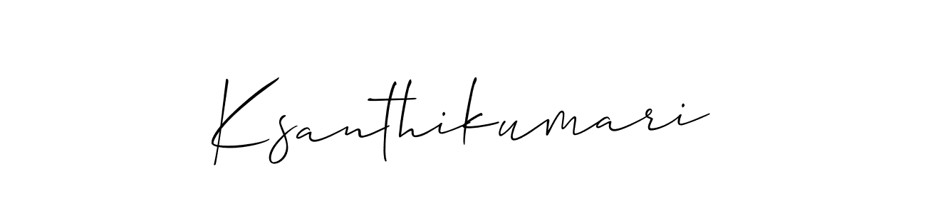 How to make Ksanthikumari signature? Allison_Script is a professional autograph style. Create handwritten signature for Ksanthikumari name. Ksanthikumari signature style 2 images and pictures png