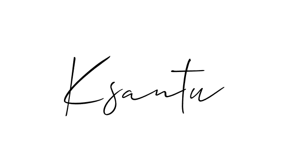 How to make Ksantu signature? Allison_Script is a professional autograph style. Create handwritten signature for Ksantu name. Ksantu signature style 2 images and pictures png