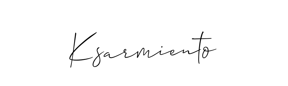 Design your own signature with our free online signature maker. With this signature software, you can create a handwritten (Allison_Script) signature for name Ksarmiento. Ksarmiento signature style 2 images and pictures png