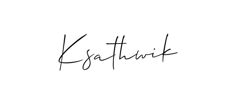 You should practise on your own different ways (Allison_Script) to write your name (Ksathwik) in signature. don't let someone else do it for you. Ksathwik signature style 2 images and pictures png