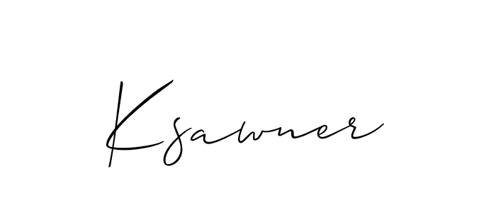 Use a signature maker to create a handwritten signature online. With this signature software, you can design (Allison_Script) your own signature for name Ksawner. Ksawner signature style 2 images and pictures png