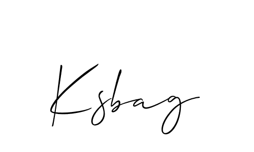 Use a signature maker to create a handwritten signature online. With this signature software, you can design (Allison_Script) your own signature for name Ksbag. Ksbag signature style 2 images and pictures png