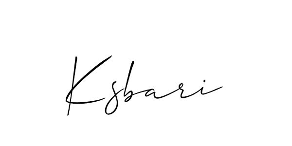 It looks lik you need a new signature style for name Ksbari. Design unique handwritten (Allison_Script) signature with our free signature maker in just a few clicks. Ksbari signature style 2 images and pictures png