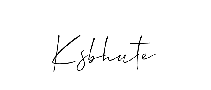 if you are searching for the best signature style for your name Ksbhute. so please give up your signature search. here we have designed multiple signature styles  using Allison_Script. Ksbhute signature style 2 images and pictures png