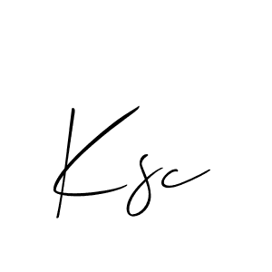 How to make Ksc signature? Allison_Script is a professional autograph style. Create handwritten signature for Ksc name. Ksc signature style 2 images and pictures png