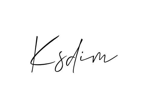 Use a signature maker to create a handwritten signature online. With this signature software, you can design (Allison_Script) your own signature for name Ksdim. Ksdim signature style 2 images and pictures png