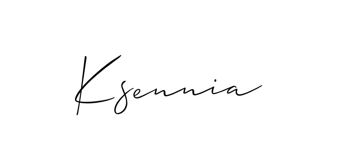 Create a beautiful signature design for name Ksennia. With this signature (Allison_Script) fonts, you can make a handwritten signature for free. Ksennia signature style 2 images and pictures png