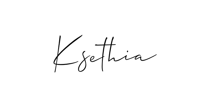 Make a short Ksethia signature style. Manage your documents anywhere anytime using Allison_Script. Create and add eSignatures, submit forms, share and send files easily. Ksethia signature style 2 images and pictures png