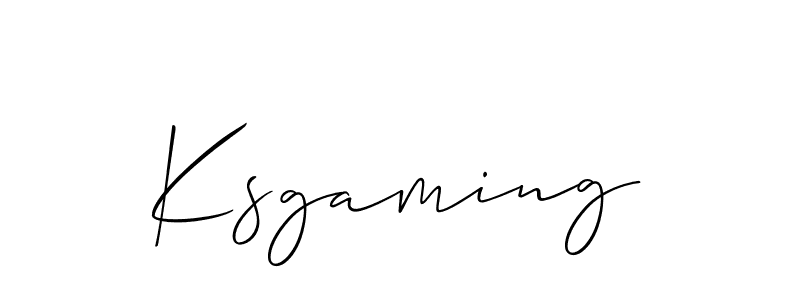 Design your own signature with our free online signature maker. With this signature software, you can create a handwritten (Allison_Script) signature for name Ksgaming. Ksgaming signature style 2 images and pictures png