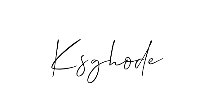 Use a signature maker to create a handwritten signature online. With this signature software, you can design (Allison_Script) your own signature for name Ksghode. Ksghode signature style 2 images and pictures png
