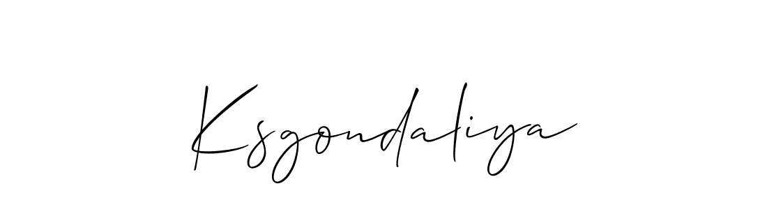 Also we have Ksgondaliya name is the best signature style. Create professional handwritten signature collection using Allison_Script autograph style. Ksgondaliya signature style 2 images and pictures png