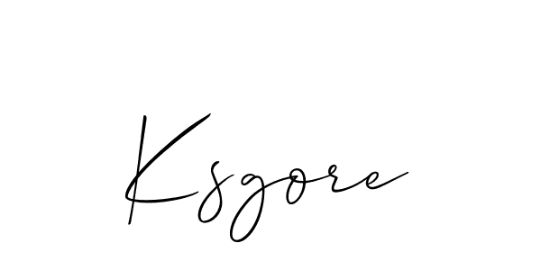 Allison_Script is a professional signature style that is perfect for those who want to add a touch of class to their signature. It is also a great choice for those who want to make their signature more unique. Get Ksgore name to fancy signature for free. Ksgore signature style 2 images and pictures png