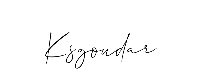 How to Draw Ksgoudar signature style? Allison_Script is a latest design signature styles for name Ksgoudar. Ksgoudar signature style 2 images and pictures png