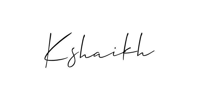 Allison_Script is a professional signature style that is perfect for those who want to add a touch of class to their signature. It is also a great choice for those who want to make their signature more unique. Get Kshaikh name to fancy signature for free. Kshaikh signature style 2 images and pictures png