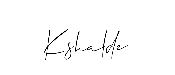The best way (Allison_Script) to make a short signature is to pick only two or three words in your name. The name Kshalde include a total of six letters. For converting this name. Kshalde signature style 2 images and pictures png