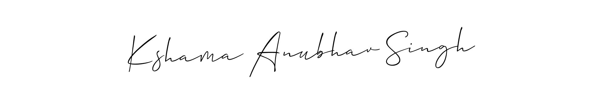 Use a signature maker to create a handwritten signature online. With this signature software, you can design (Allison_Script) your own signature for name Kshama Anubhav Singh. Kshama Anubhav Singh signature style 2 images and pictures png