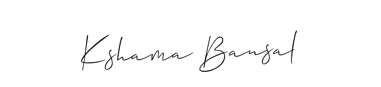 Design your own signature with our free online signature maker. With this signature software, you can create a handwritten (Allison_Script) signature for name Kshama Bansal. Kshama Bansal signature style 2 images and pictures png