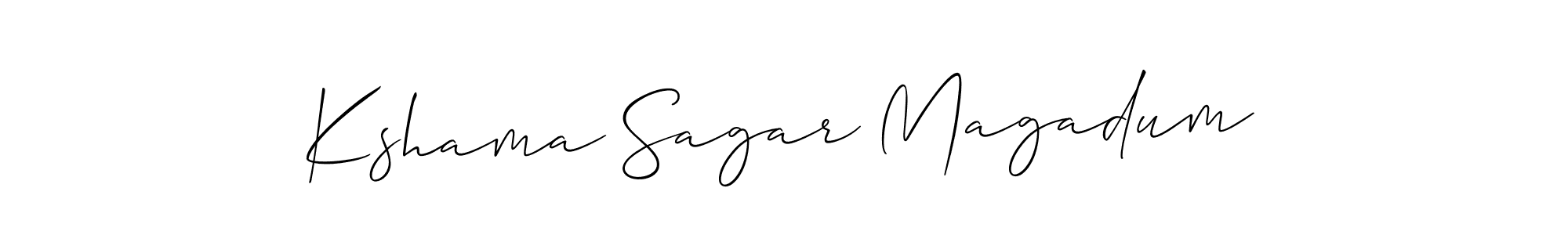 Similarly Allison_Script is the best handwritten signature design. Signature creator online .You can use it as an online autograph creator for name Kshama Sagar Magadum. Kshama Sagar Magadum signature style 2 images and pictures png