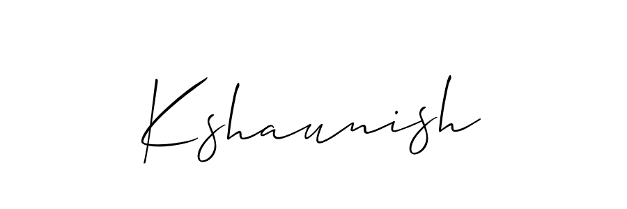 Use a signature maker to create a handwritten signature online. With this signature software, you can design (Allison_Script) your own signature for name Kshaunish. Kshaunish signature style 2 images and pictures png