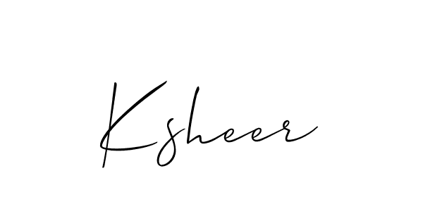 Make a beautiful signature design for name Ksheer. With this signature (Allison_Script) style, you can create a handwritten signature for free. Ksheer signature style 2 images and pictures png