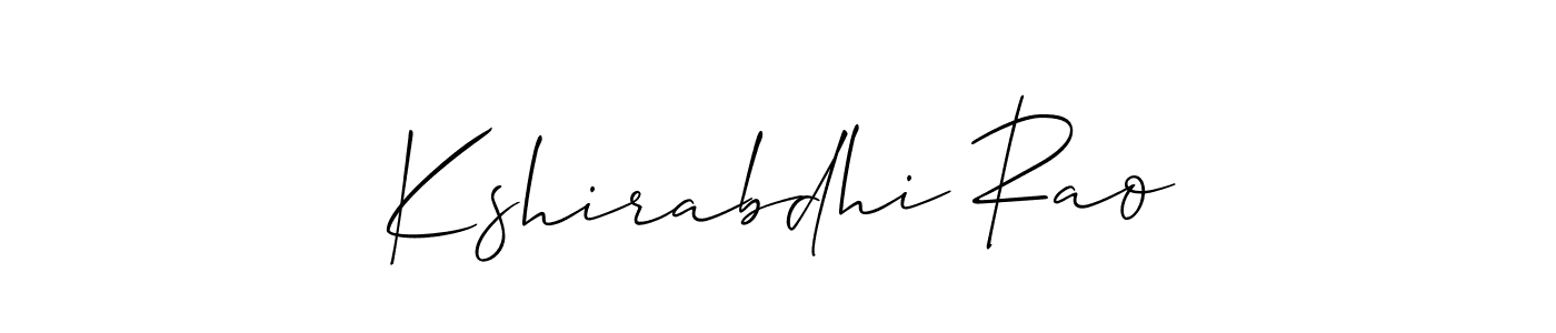 You should practise on your own different ways (Allison_Script) to write your name (Kshirabdhi Rao) in signature. don't let someone else do it for you. Kshirabdhi Rao signature style 2 images and pictures png