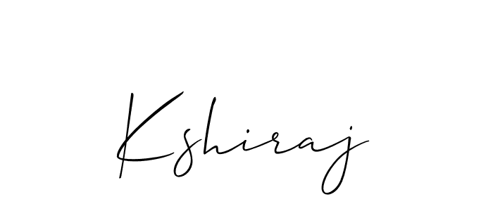 Use a signature maker to create a handwritten signature online. With this signature software, you can design (Allison_Script) your own signature for name Kshiraj. Kshiraj signature style 2 images and pictures png