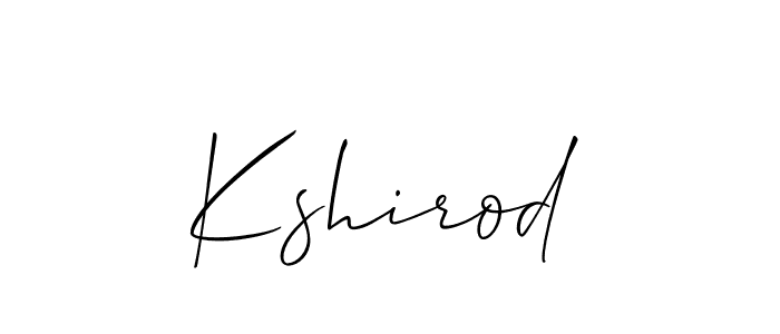 Use a signature maker to create a handwritten signature online. With this signature software, you can design (Allison_Script) your own signature for name Kshirod. Kshirod signature style 2 images and pictures png