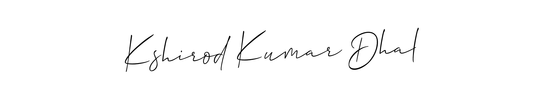 Create a beautiful signature design for name Kshirod Kumar Dhal. With this signature (Allison_Script) fonts, you can make a handwritten signature for free. Kshirod Kumar Dhal signature style 2 images and pictures png