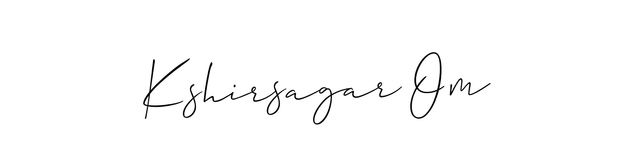 Also we have Kshirsagar Om name is the best signature style. Create professional handwritten signature collection using Allison_Script autograph style. Kshirsagar Om signature style 2 images and pictures png