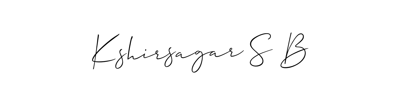 It looks lik you need a new signature style for name Kshirsagar S B. Design unique handwritten (Allison_Script) signature with our free signature maker in just a few clicks. Kshirsagar S B signature style 2 images and pictures png