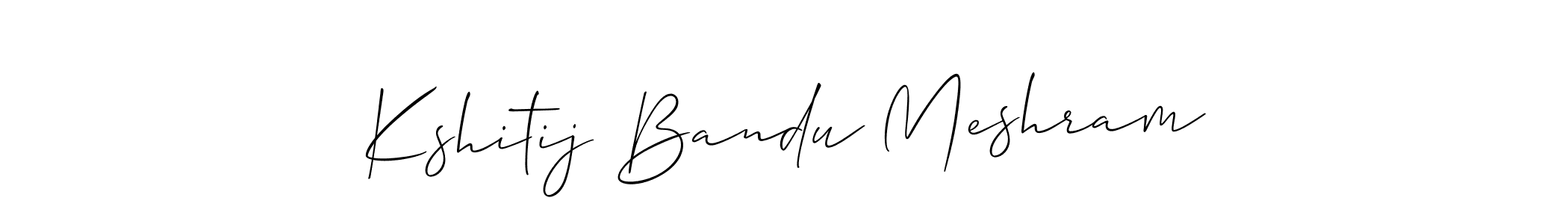 Also we have Kshitij Bandu Meshram name is the best signature style. Create professional handwritten signature collection using Allison_Script autograph style. Kshitij Bandu Meshram signature style 2 images and pictures png
