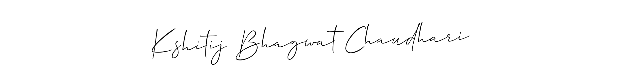 Make a beautiful signature design for name Kshitij Bhagwat Chaudhari. With this signature (Allison_Script) style, you can create a handwritten signature for free. Kshitij Bhagwat Chaudhari signature style 2 images and pictures png