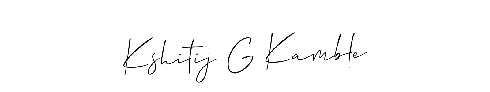 How to make Kshitij G Kamble signature? Allison_Script is a professional autograph style. Create handwritten signature for Kshitij G Kamble name. Kshitij G Kamble signature style 2 images and pictures png
