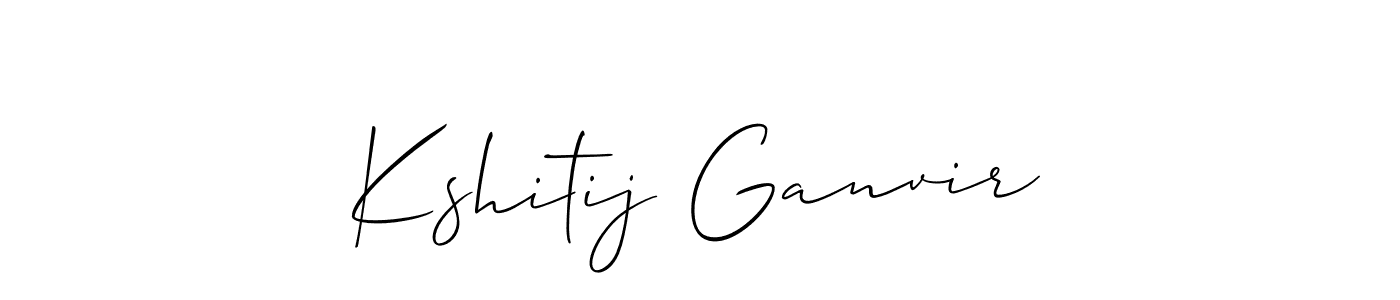 Create a beautiful signature design for name Kshitij Ganvir. With this signature (Allison_Script) fonts, you can make a handwritten signature for free. Kshitij Ganvir signature style 2 images and pictures png