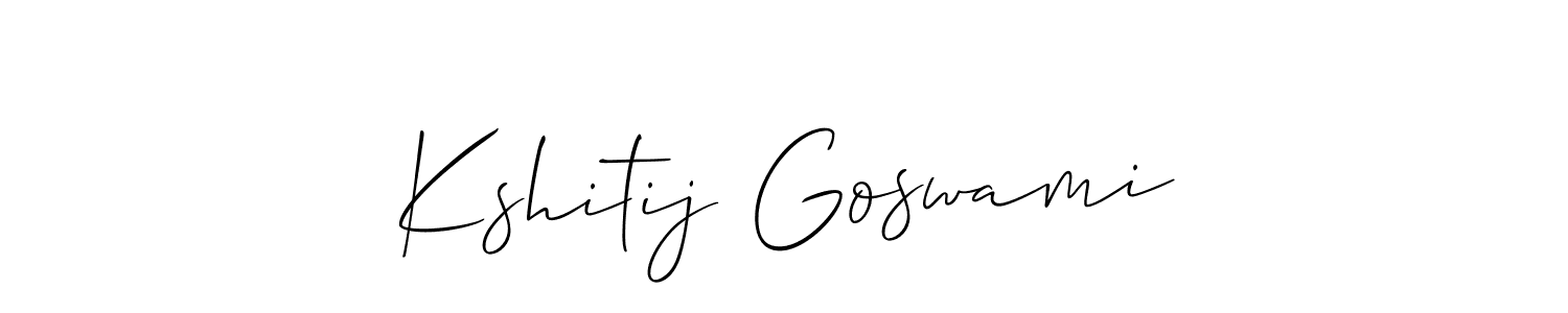 Design your own signature with our free online signature maker. With this signature software, you can create a handwritten (Allison_Script) signature for name Kshitij Goswami. Kshitij Goswami signature style 2 images and pictures png