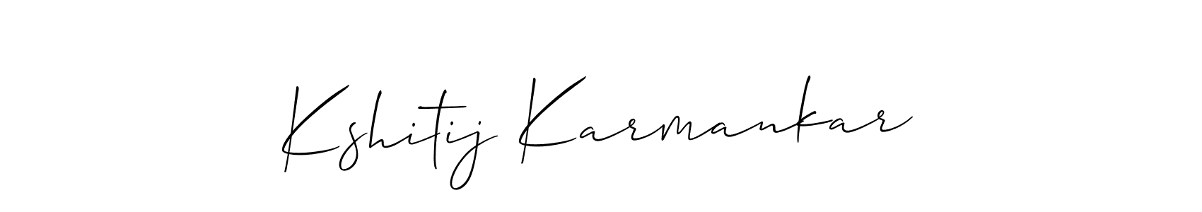 How to make Kshitij Karmankar name signature. Use Allison_Script style for creating short signs online. This is the latest handwritten sign. Kshitij Karmankar signature style 2 images and pictures png