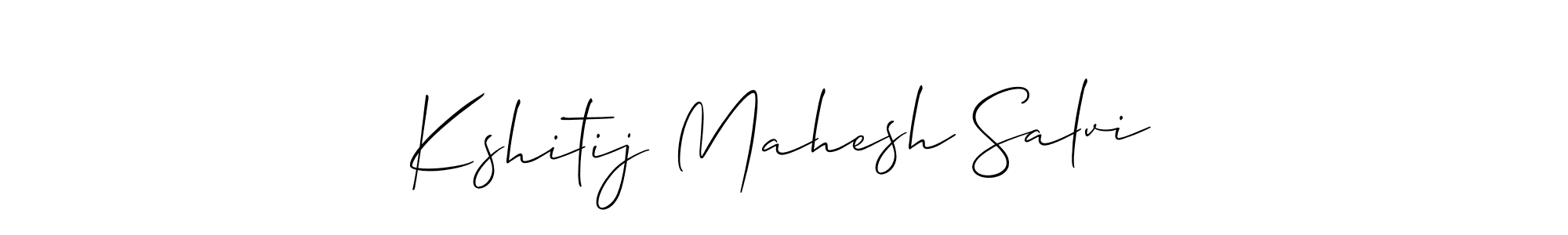 How to make Kshitij Mahesh Salvi name signature. Use Allison_Script style for creating short signs online. This is the latest handwritten sign. Kshitij Mahesh Salvi signature style 2 images and pictures png