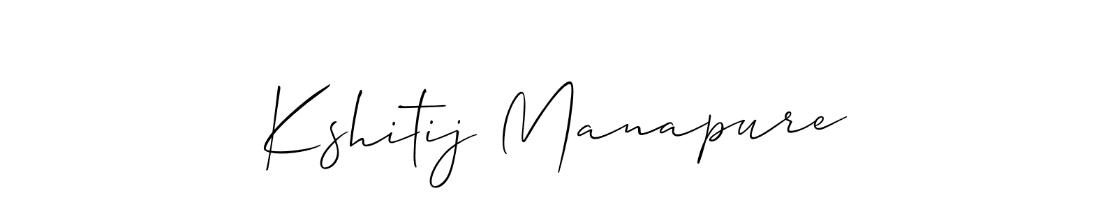 Design your own signature with our free online signature maker. With this signature software, you can create a handwritten (Allison_Script) signature for name Kshitij Manapure. Kshitij Manapure signature style 2 images and pictures png