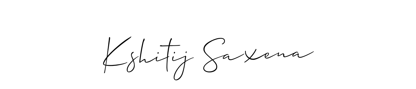 Create a beautiful signature design for name Kshitij Saxena. With this signature (Allison_Script) fonts, you can make a handwritten signature for free. Kshitij Saxena signature style 2 images and pictures png