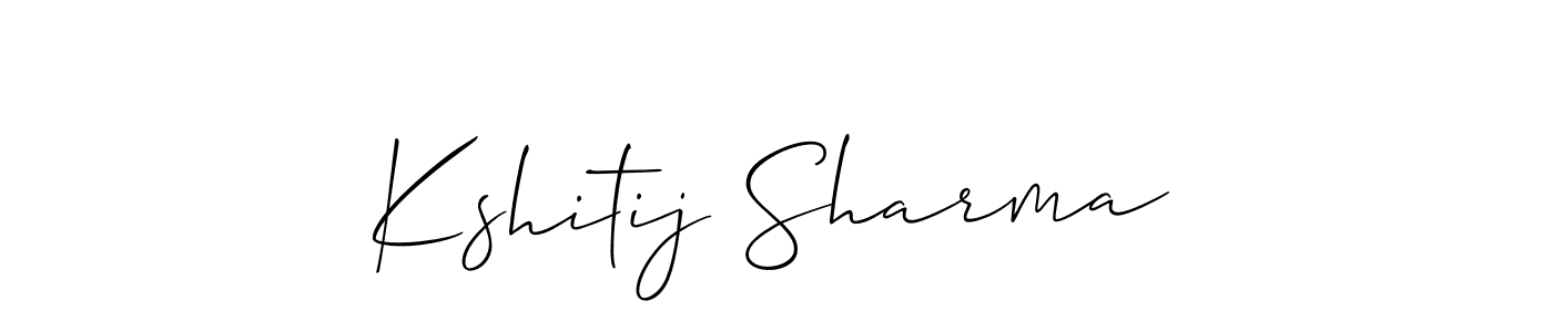 Design your own signature with our free online signature maker. With this signature software, you can create a handwritten (Allison_Script) signature for name Kshitij Sharma. Kshitij Sharma signature style 2 images and pictures png