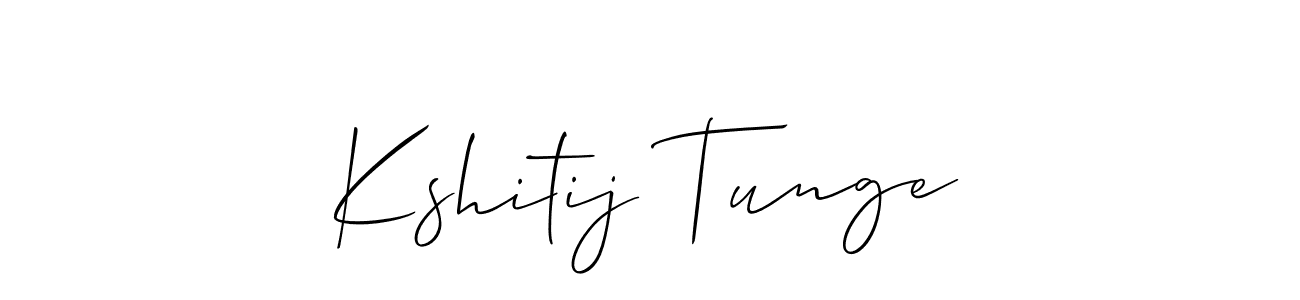 You should practise on your own different ways (Allison_Script) to write your name (Kshitij Tunge) in signature. don't let someone else do it for you. Kshitij Tunge signature style 2 images and pictures png