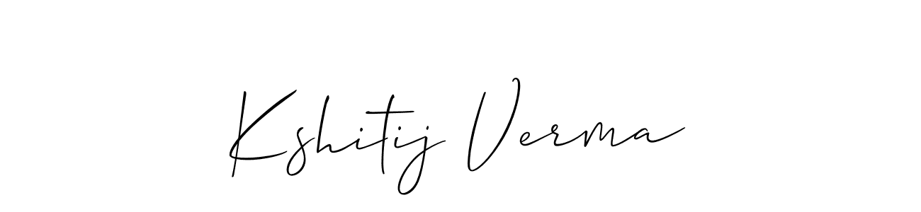 How to make Kshitij Verma name signature. Use Allison_Script style for creating short signs online. This is the latest handwritten sign. Kshitij Verma signature style 2 images and pictures png