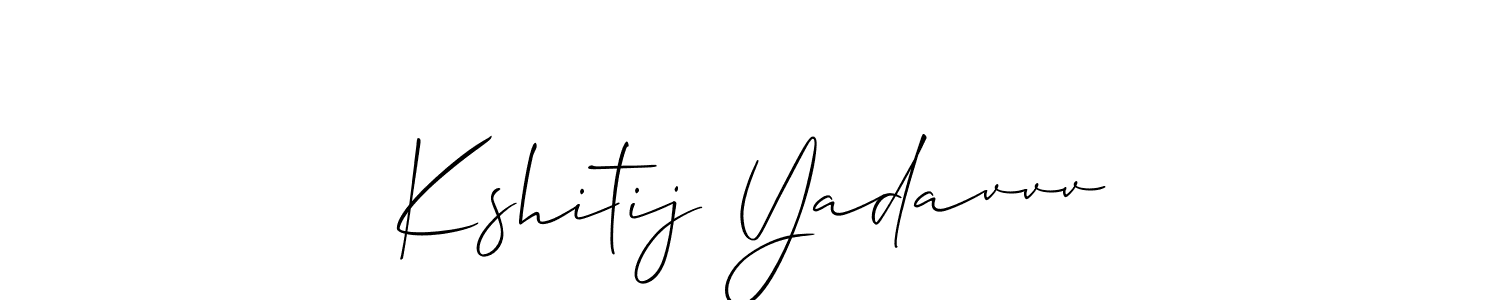 Also we have Kshitij Yadavvv name is the best signature style. Create professional handwritten signature collection using Allison_Script autograph style. Kshitij Yadavvv signature style 2 images and pictures png