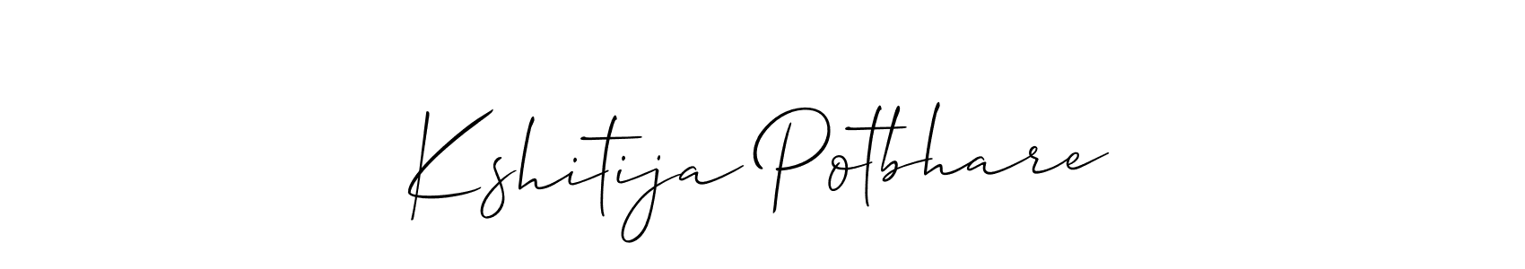 How to make Kshitija Potbhare signature? Allison_Script is a professional autograph style. Create handwritten signature for Kshitija Potbhare name. Kshitija Potbhare signature style 2 images and pictures png