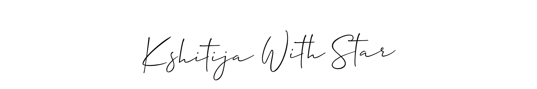 if you are searching for the best signature style for your name Kshitija With Star. so please give up your signature search. here we have designed multiple signature styles  using Allison_Script. Kshitija With Star signature style 2 images and pictures png