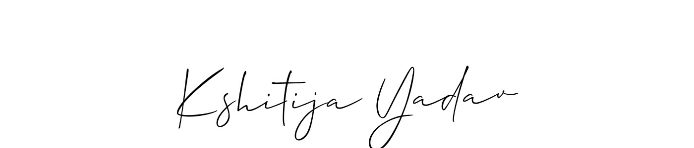 Create a beautiful signature design for name Kshitija Yadav. With this signature (Allison_Script) fonts, you can make a handwritten signature for free. Kshitija Yadav signature style 2 images and pictures png