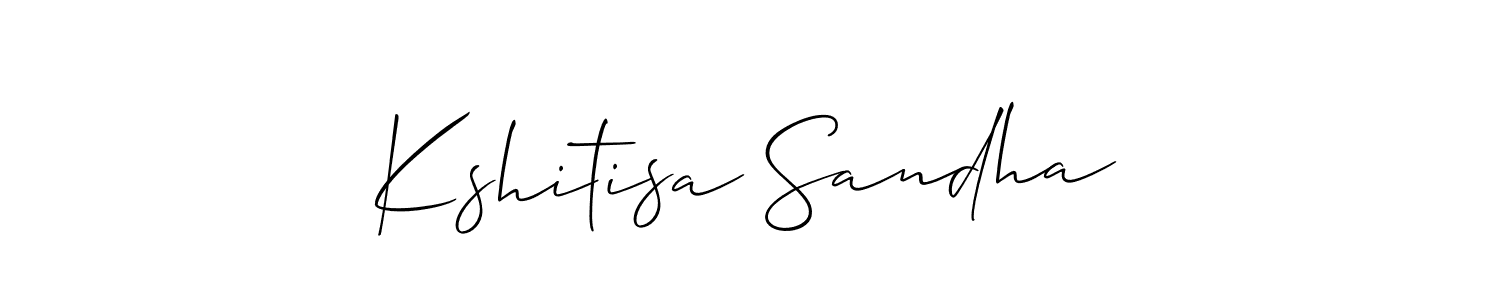 The best way (Allison_Script) to make a short signature is to pick only two or three words in your name. The name Kshitisa Sandha include a total of six letters. For converting this name. Kshitisa Sandha signature style 2 images and pictures png